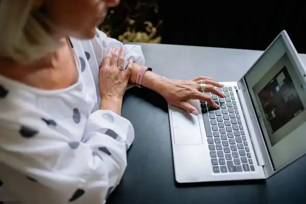 Image of woman attending online mediation Durham services from Barker Mediation
